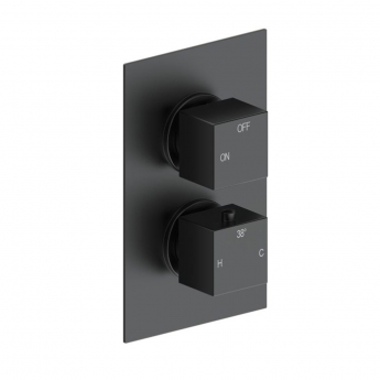 Signature React Thermostatic 1 Outlet Concealed Shower Valve Dual Handle - Matt Black