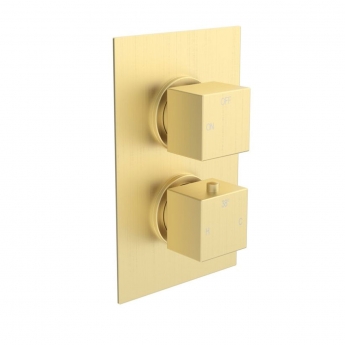 Signature React Thermostatic 1 Outlet Concealed Shower Valve Dual Handle - Brushed Brass