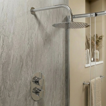 Signature Reflex Thermostatic Dual Concealed Mixer Shower with Fixed Shower Head - Chrome | Product Image