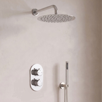 Signature Reflex Thermostatic Dual Concealed Mixer Shower with Shower Kit + Fixed Shower Head - Chrome | Product Image
