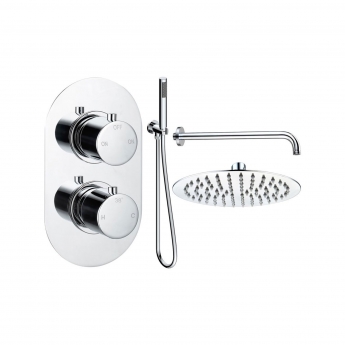 Signature Reflex Thermostatic Dual Concealed Mixer Shower with Shower Kit + Fixed Shower Head - Chrome