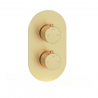 Signature Reflex Thermostatic Dual Concealed Mixer Shower with Shower Kit + Fixed Shower Head - Brushed Brass