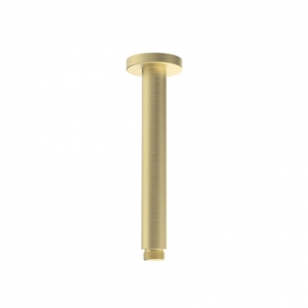 Signature Reflex Round Ceiling Mounted Shower Arm 180mm Length - Brushed Brass