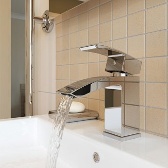 Signature Pilot Mono Cloakroom Basin Mixer Tap Single Handle with Waste - Chrome