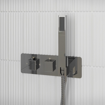 Signature Ritual Thermostatic Dual Concealed Mixer Shower with Shower Kit + Brass Fixed Shower Head - Chrome