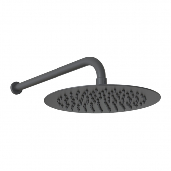 Signature Reflex Round Ultraslim Shower Head 200mm Diameter - Matt Black