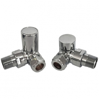 Signature Corner Round Radiator Valves (Pair) - Chrome | Product Image