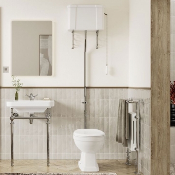 Signature Saga Basin with Chrome Washstand 610mm Wide - 1 Tap Hole