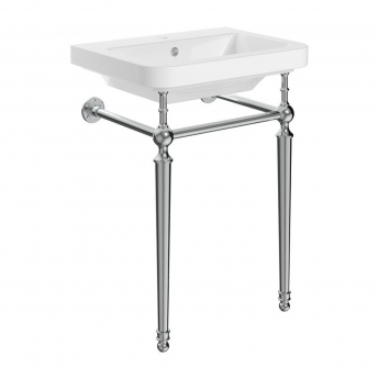 Signature Saga Basin with Chrome Washstand 610mm Wide - 1 Tap Hole