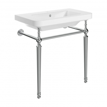 Signature Saga Basin with Chrome Washstand 810mm Wide - 1 Tap Hole