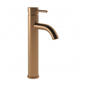 Signature Sail Mono Tall Basin Mixer Tap Single Handle - Brushed Bronze