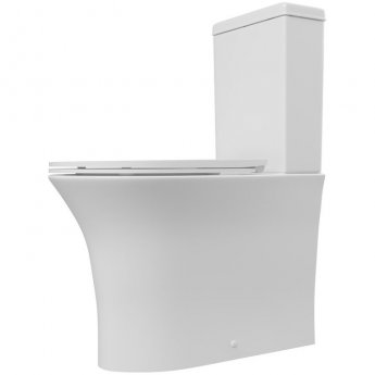 Signature Indus Rimless Close Coupled Fully Shrouded Toilet with Push Button Cistern - Soft Close Seat