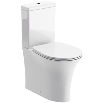 Signature Indus Rimless Close Coupled Fully Shrouded Toilet with Push Button Cistern - Soft Close Seat