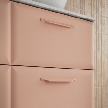 Signature Scribe Wall Hung 4-Drawer Vanity Unit with 0TH Basin 1210mm Wide - Matt Apricot | Product Image