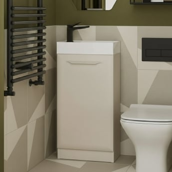 Signature Scribe 400mm 1-Door Floor Standing Vanity Unit | Product Image