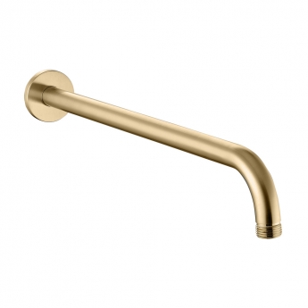 Signature Round Wall Mounted Shower Arm 335mm Length - Brushed Brass