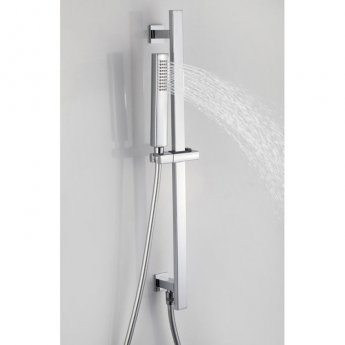 Signature Square Premium Shower Slide Rail Kit with Single Function Handset and Elbow - Chrome