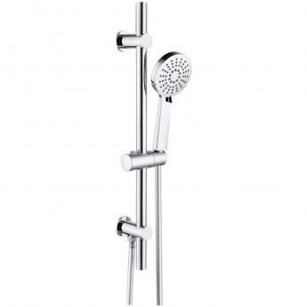 Signature Round Premium Shower Slide Rail Kit with Three Function Handset and Elbow - Chrome