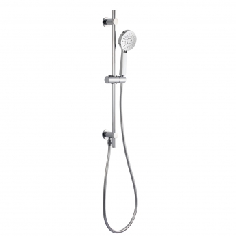 Signature Round Premium Shower Slide Rail Kit with Three Function Handset and Elbow - Stainless Steel