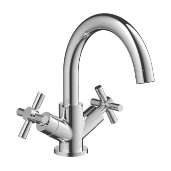 Signature Scope Basin Mixer Tap Dual Handle with Waste - Chrome