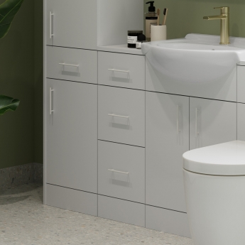 Signature Skyline Storage Unit 1-Drawer and 1-Door 300mm Wide - Gloss White | Product Image