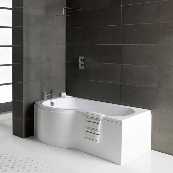 Signature Sortcastle P-Shaped Shower Bath 1700mm x 700mm/850mm - Left Handed
