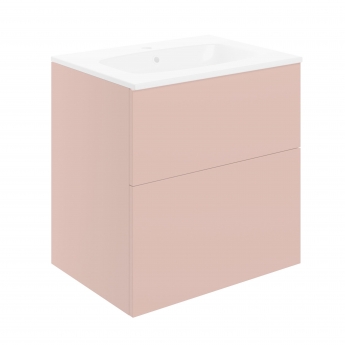 Signature Umea Wall Hung 2-Drawer Vanity Unit with Basin 610mm Wide - Matt Antique Rose | Product Image