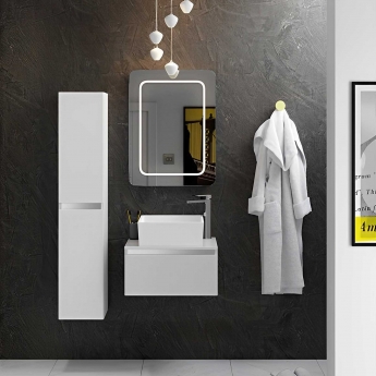 Signature Stockholm Wall Hung 2-Door Tall Unit 300mm Wide - White Gloss