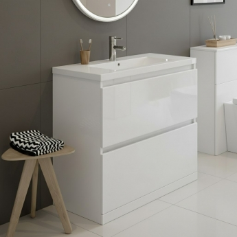 Signature Stockholm 800mm 2-Drawer Floor Standing Vanity Unit