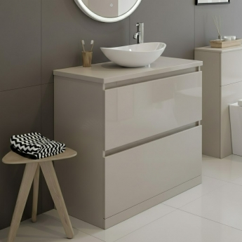 Signature Stockholm 800mm 2-Drawer Floor Standing Countertop Vanity Unit | Product Image