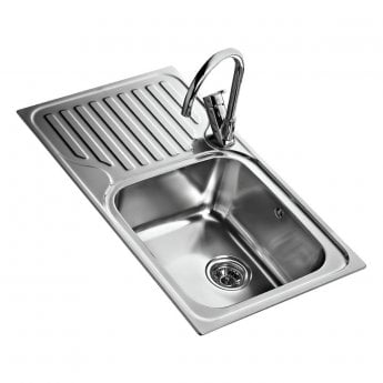 Signature Teka 1.0 Bowl Kitchen Sink LH with Waste Kit 860mm L x 500mm W - Stainless Steel