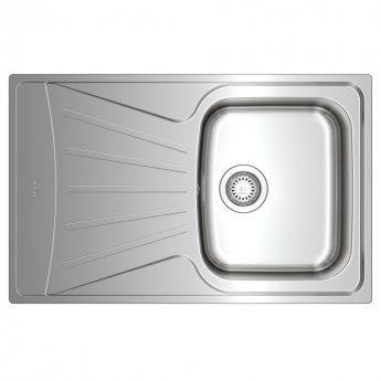 Signature Teka Starbright 1.0 Bowl Kitchen Sink with Tap and Waste 790mm L x 500mm W - Stainless Steel