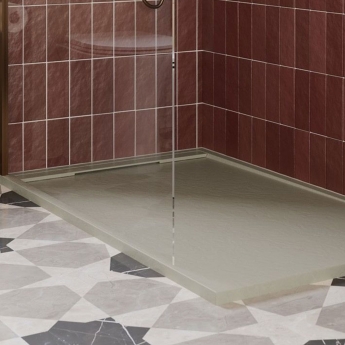 Signature Terrain Linear Latte Slate Rectangular Shower Tray 1000mm x 800mm (inc Waste) | Product Image