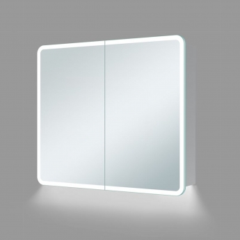 Signature Theo 2-Door LED Mirrored Bathroom Cabinet with Demister Pad 700mm H x 600mm W