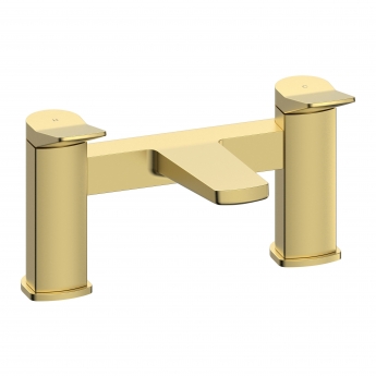 Signature Tilt Bath Filler Tap Pillar Mounted - Brushed Brass