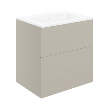 Signature Umea Wall Hung 2-Drawer Vanity Unit with Basin 610mm Wide - Matt Latte | Product Image