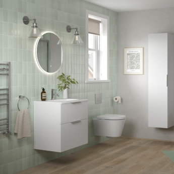 Signature Umea Wall Hung 2-Drawer Vanity Unit 790mm Wide - Matt White | Product Image