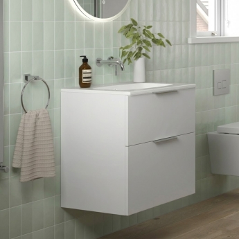 Signature Umea 600mm 2-Drawer Wall Hung Vanity Unit | Product Image
