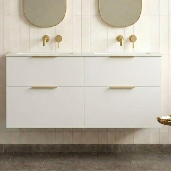 Signature Umea Wall Hung 4-Drawer Vanity Unit with Basin 1210mm Wide 0TH - Matt White | Product Image