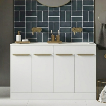 Signature Umea 1200mm 4-Door Floor Standing Vanity Unit with Basin | Product Image