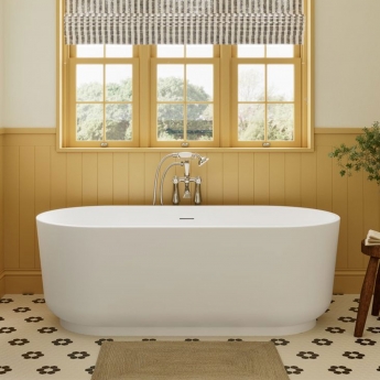 Signature Gala Freestanding Bath 1685mm x 800mm 0 Tap Hole - Matt White | Product Image