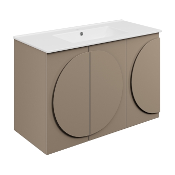 Signature Venice Floor Standing 2-Door Vanity Unit with 1TH Basin 1000mm Wide - Matt Taupe | Product Image