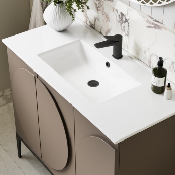 Signature Venice Floor Standing 2-Door Vanity Unit with 1TH Basin 1000mm Wide - Matt Taupe | Product Image