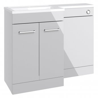 Signature Gothenburg LH Combination Unit with Polymarble Basin 1100mm Wide - Grey Gloss