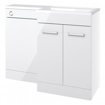 Signature Gothenburg RH Combination Unit with Polymarble Basin 1100mm Wide - White Gloss
