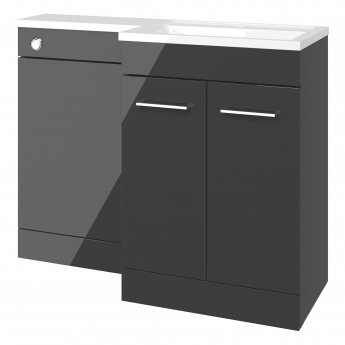 Signature Aalborg RH Combination Unit with Polymarble Basin 1100mm Wide - Anthracite Gloss