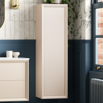 Signature Verge Wall Hung 1-Door Tall Unit 345mm Wide - Matt Cotton