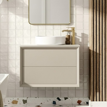 Signature Verge 600mm 2-Drawer Wall Hung Vanity Unit with Countertop | Product Image