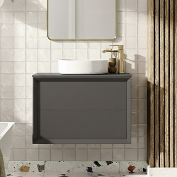 Signature Verge 600mm 2-Drawer Wall Hung Vanity Unit with Countertop | Product Image