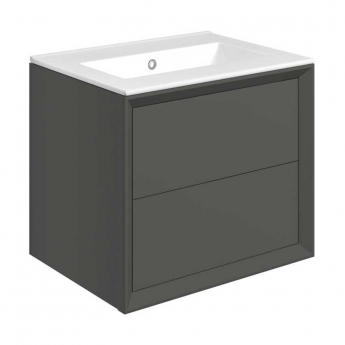 Signature Verge Wall Hung 2-Drawer Vanity Unit with Thin Edge Basin 615mm Wide 0TH - Matt Clay | Product Image